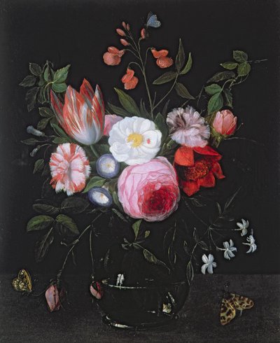 Spring Flowers in a glass vase, 17th century by Jan van Kessel the Elder